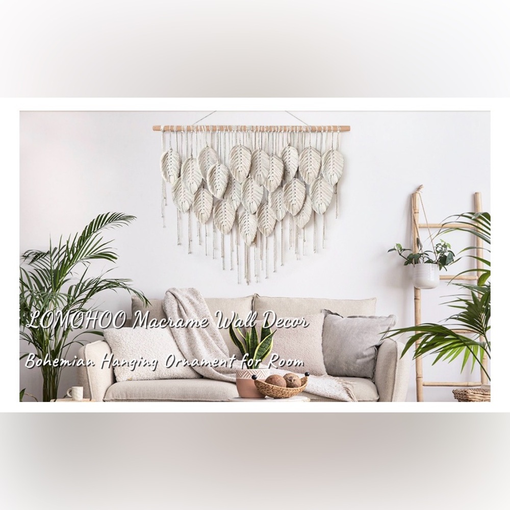 Elegant Cream Macrame Wall Decor Craft Kit (pole not included) NWT
